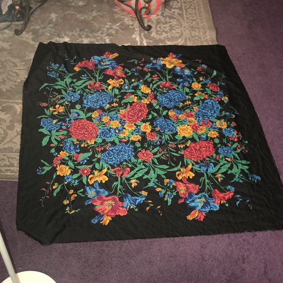 Long Colorful Floral Scarf/Cover up - Picture 9 of 13